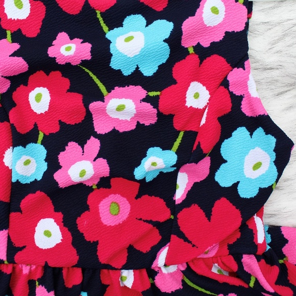 Monteau Floral Print Mini Dress W/Back Bows SZ XS - Picture 7 of 8